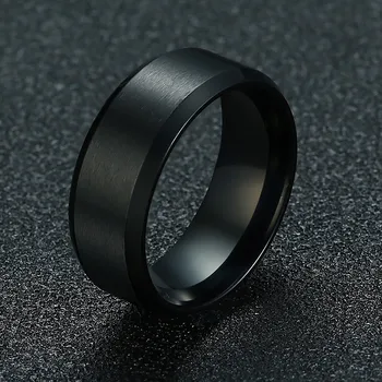 ZORCVENS 2020 Naujas Mados 8mm Klasikinis Žiedas Vyrų 316L Nerūdijančio Plieno Papuošalai Vestuvių Žiedą Žmogus