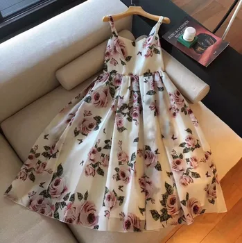 2018 m. moteris be rankovių bakas suknelė floros rose spausdinti kamuolys suknelė suknelė