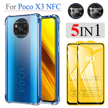Rubisafe Poco X3 NFC, Silikono oro Pagalvė Atveju Xiaomi Poco X 3 Padengti 9D Stiklo Poco-F2-Pro Poco-X3-NFC Telefono dėklas + Screen Protector