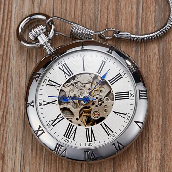 Prabangus Sidabro Mechaninė Kišenėje Žiūrėti Vertus Likvidavimo Vario Laikrodžiai Romėniškais Skaitmenimis Fob Grandinės Pakabučiai Vyrai Moterys reloj de bolsillo