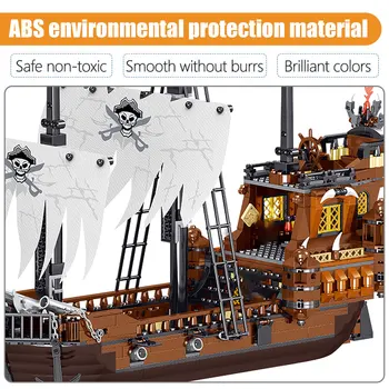 1171pcs Kūrėjas Karibų jūros Piratai Laivo Modelį, Statyba Blokai Filmus Techninių Valtis Duomenys Plytų Apšviesti Žaislai Vaikams