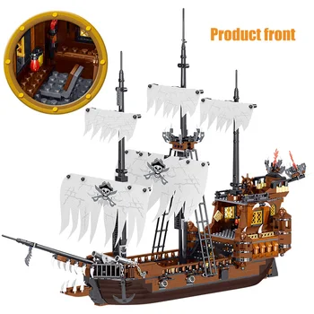 1171pcs Kūrėjas Karibų jūros Piratai Laivo Modelį, Statyba Blokai Filmus Techninių Valtis Duomenys Plytų Apšviesti Žaislai Vaikams
