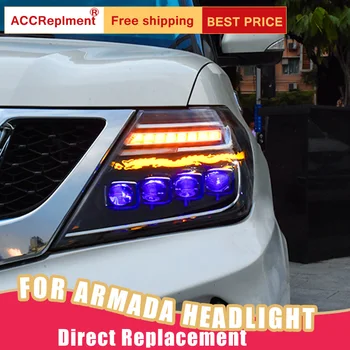 2vnt LED Žibintai Skirti Nissan Patrol 2012-2019 led automobilių žibintai Angel eyes VISI LED HID KOMPLEKTAS, Rūko žibintai, LED Dieniniai Žibintai
