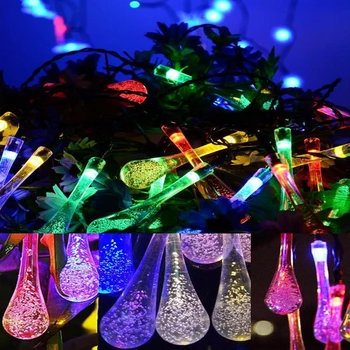 Saulės String Žibintai, Lauko Vandeniui Pasakų Šviesos 5m 20 LED Įvairių Spalvų vandens lašelius Apšvietimo Kalėdų Sodo Kiemo Patalpų