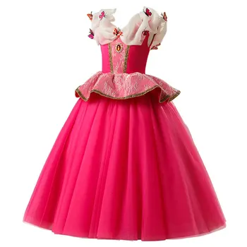 Merginos Princesė Kostiumas Vaikams Lašas Pečių Miega Grožio Konkurso Šalis Suknelė Helovinas Fancy Dress Up Drabužiai