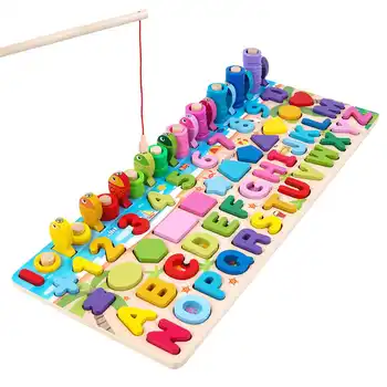 Vaikai Montessori Matematikos Žaislai Mažiems Vaikams Švietimo Medinė Dėlionė Žvejybos Žaislai Skaičius Numerį Formos Atitikimo Rūšiavimo Žaidimai Valdybos Žaislas