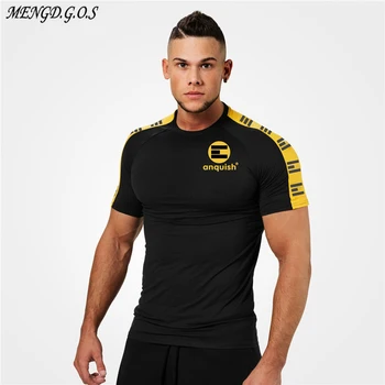 Streetwear vyriški T-shirt 2019 m. vasaros mados atsitiktinis marškinėliai vyrų sporto prekės marškinėliai jogger fitneso medvilnės viršų