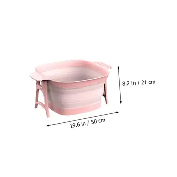 1PC Pėdų Mirkymas Kibiras Plastikinis Buitinių Koja praustuvas Sulankstomos Kojos, Vonia, Plastikiniai Namų apyvokos Footbath Su Masažo Voleliu (Pink)