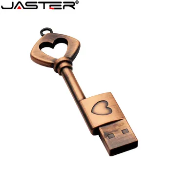 JASTER Pen Ratai Metalo Gryno Vario Širdies Raktą Dovanų USB Flash Drive mini USB Raktą Originali 4gb 8gb 16gb 32gb 64GB Nykščio Stick
