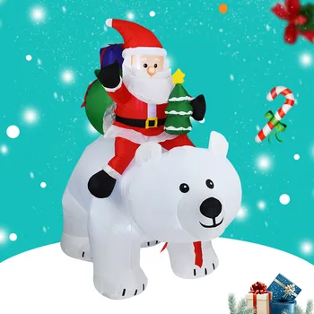 210cm Kalėdų Senelis Važiuoja Purtant Galvą Turėti Pripučiamų Kalėdų Lauko Papuošimai namams, vaikams, Dovanų Kalėdų Šaliai Dekoro