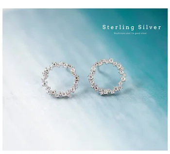 Karšto naujas Mados 925 Sterling Silver Crystal Ratas Auskarai Moterims, Merginoms Dovanų Mados Juvelyrikos korėjos auskarai