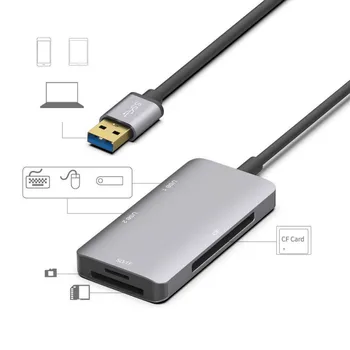 USB 3.0 HUB + SD/TF/CF atminties Kortelių Skaitytuvo Adapteris Nešiojamas KOMPIUTERIS Tablet