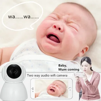 Nemokamai 32G TF Kortelę Belaidžiu infraraudonųjų spindulių naktinio matymo wifi kūdikio stebėjimo wifi kūdikių kamera, wi-fi ip kamera namų patalpų kamera