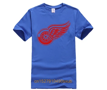 Naujas Detroit Red Wings marškinėliai medvilnės Big & Tall Logotipas Mados Sparnus Trumpas Rankovės hip-hop marškinėliai marškinėlius vyrams