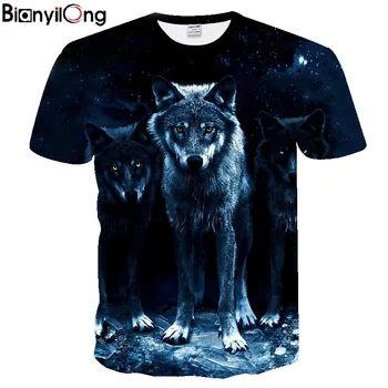 Vasaros nauja, T-shirt 3D wolf pack 