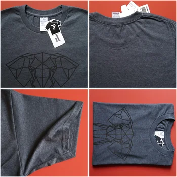 2018 Naują Geometrinių Dramblys Galvą Dizaino Marškinėliai Vyrams Boutique Medvilnės marškinėliai Mados Afrikos laukinių Gyvūnų Marškinėlius Line Art Tees 3XL