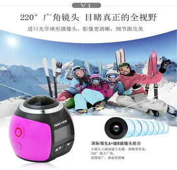 360 Kamera HD Ultra Mini Panoraminis Kamera, WIFI 16MP 3D Sporto Kamera Vairavimo VR Veiksmų Kamera, Vaizdo Kameros Vandeniui 30m