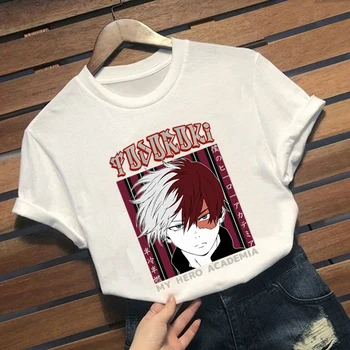 Mano Herojus akademinės bendruomenės Japonų Anime Marškinėliai Vyrams Shoto Todoroki Juokingi marškinėliai Atsitiktinis, Kietas Streetwear Marškinėlius Pora Viršų Tee Vyriška
