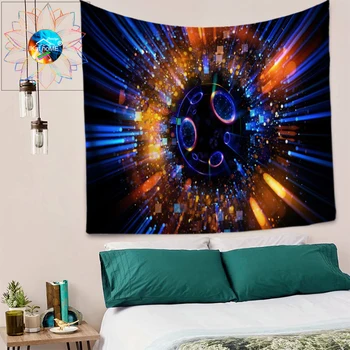 Psychedelic Planetos Kosmoso Abstrakčią Mozaiką Bohemijos Sienos Kabo Indijos Mandala Gobelenas Galaxy Hipių Gobelenas Boho Sienos Audinys
