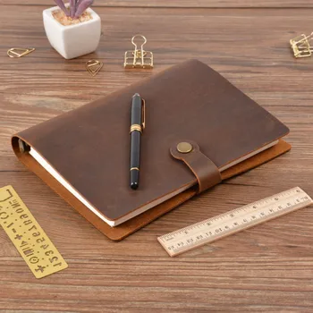 Oda Notebook Žiedo Viršų Mados Sąsiuvinis Planuotojas A5 su Rišikliu ir Spiralės Žalvario Sketchbook Mygtuką Kasdien Asmens Raštinės reikmenys