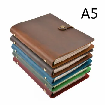 Oda Notebook Žiedo Viršų Mados Sąsiuvinis Planuotojas A5 su Rišikliu ir Spiralės Žalvario Sketchbook Mygtuką Kasdien Asmens Raštinės reikmenys
