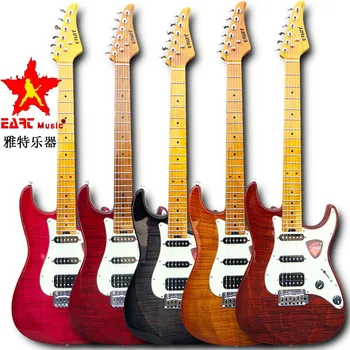 EART elektrinė gitara, įvairių spalvų, 5A tigras klevas fanera, dviejų dalių, raudonmedžio, nerūdijančio plieno, muzikos instrumentai