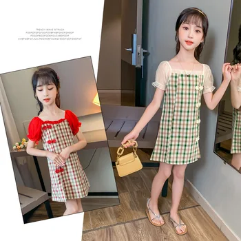 Pledas Kratinys Suknelė Mergaitėms Kinų Stiliaus Suknelė 2020 Metų Vasaros Vaikų Cheongsam Suknelės Vaikams Merginos Princesė Lady Suknelės