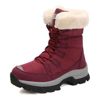 Sniego batai 2020 m. žiemos naujų aukštos viršų plius aksomo, storas, neslidus medvilnės batai pašiltintos didelio dydžio auliniai batai moterų avalynė
