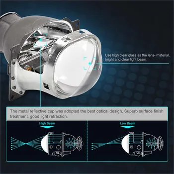 3,0 Colių Q5 H7 HID Xenon LED Žibintai Bi Xenon Full Metal Projektoriaus Objektyvas Automobilių Stiliaus žibintas, lempa Objektyvai