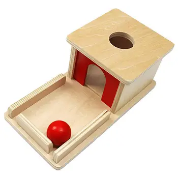 Medienos Švietimo Žaislas Nuolatinis Tikslo Langelis Montessori Medžiagos Objekto Pastovumas Dėžutė Su Padėklu