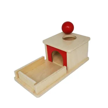 Medienos Švietimo Žaislas Nuolatinis Tikslo Langelis Montessori Medžiagos Objekto Pastovumas Dėžutė Su Padėklu
