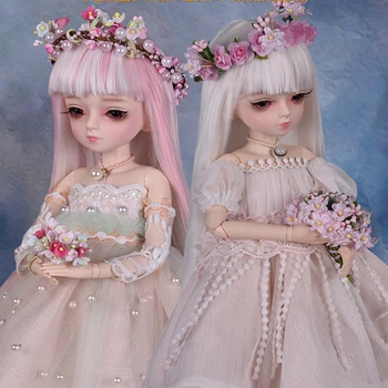 45CM Lolita Stiliaus BJD Lėlės 19 Kamuolys, Šlifuota Lėlė Su Komplektus Princesė Dress Išskirtinį Makiažą Mergaičių 