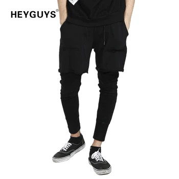 HEYGUYS street wear hip-hop sweatpants laisvo stiliaus vyrų viršų pardavėjų naujas netikrą 2 vnt vyrų mados naujo dizaino aukštos kokybės