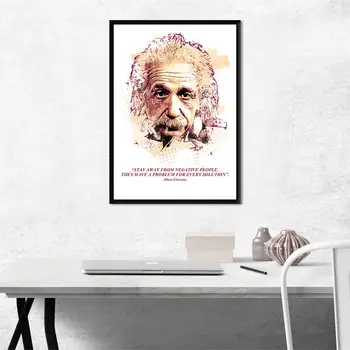 Šiuolaikinio Meno Plakatas Albertas Einšteinas Teorinės Fizikos Tapybos Atspausdinta ant Drobės Namų Dekoro Sienos Menas Nuotraukas Kambarį