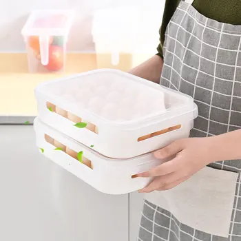 Liangduo 24 Tinklelis, Daržovių Ir Plastikinių Kiaušinių Konteinerių Atveju, Šaldytuvas Maisto Produktų Laikymo Dėžutė Virtuvės Šaldytuvas Įrankiai Nešiojamų Kiaušinių Organizatorius