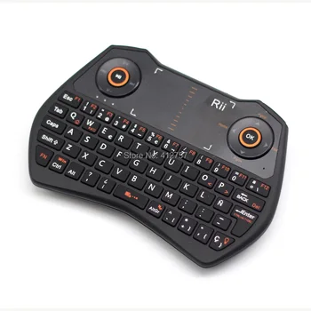 Rii i28 Apšvietimu ispanijos Keyboard 2,4 GHz Mini Espanol Belaidė Klaviatūra Skristi Pelė su TouchPad Android TV Box Mini KOMPIUTERIS Nešiojamas
