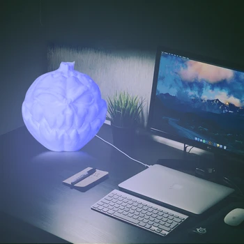 BORUiT 20cm 3D Spausdinimo Moliūgų Sniego Jutiklis Naktį Lempa USB Įkrovimo 16 Spalvų Jutiklis Naktinis Apšvietimas Vaikų Miegamasis