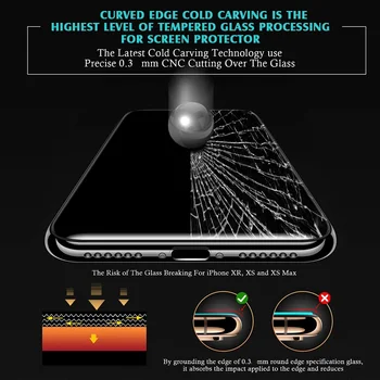 VSKEY 10vnt 6D Šalto Drožyba Grūdintas Stiklas iPhone 11 Pro Max Screen Protector, Visišką Apsauginės Plėvelės 5.8