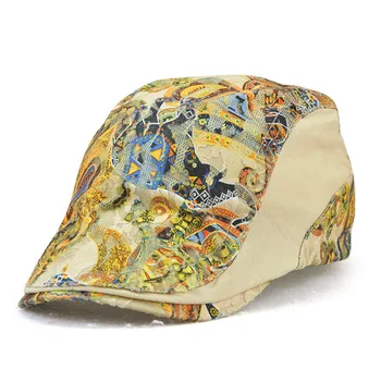 2021 m. Naujas Gėlių Newsboy Kepurės Moterų Nėriniai Beretė Skrybėlę Vasarą, Rudenį Duckbill Skrybėlės Mados Cabbie Skrybėlės Moterų Boinas Butas Kepurės