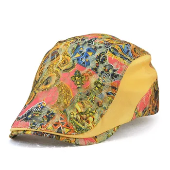 2021 m. Naujas Gėlių Newsboy Kepurės Moterų Nėriniai Beretė Skrybėlę Vasarą, Rudenį Duckbill Skrybėlės Mados Cabbie Skrybėlės Moterų Boinas Butas Kepurės