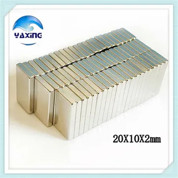 50PCS magneet 20 x 10 x2mm N35 Super Stiprus ndfeb Permanet Magnetas Galingas Blokas Neodimio Magnetai 20*10*2mm