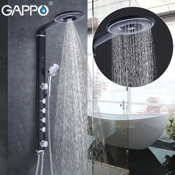 GAPPO juoda Dušas, Maišytuvas, ABS Skydelis vonios maišytuvas dušo sienelė prie sienos tvirtinamas krioklys dušo galva maišytuvas bakstelėkite