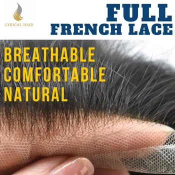 TOUPEE Visą prancūzų Nėriniai Mens Toupee Skaidrus Hairpiece Gamtos Valsčiaus Plaukų Sistema Endoprotezai