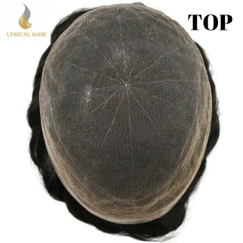 TOUPEE Visą prancūzų Nėriniai Mens Toupee Skaidrus Hairpiece Gamtos Valsčiaus Plaukų Sistema Endoprotezai