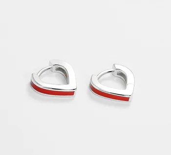 925 gryno sidabro auskarai moterų raudonas lašas įstiklintas patinka auskarai korėjos temperamentas mažas stud žiedas, auskarai Naujųjų Metų auskarai