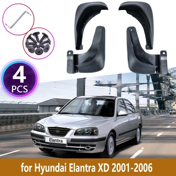 4 VNT Automobilių Purvasargių Už Hyundai Elantra XD 2001 2002 2003 2004 2005 2006 Apdailos Splash Purvo Atvartais apsaugai Mudflap Priedai