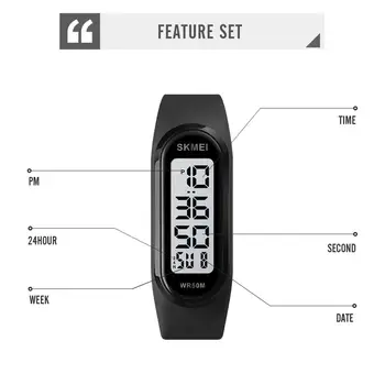 Prabangus LED Šviesos Skaitmeninių Laikrodžių Prekės ženklo SKMEI Vyrai Moterys Žiūrėti 50M atsparumas Vandeniui Datos Rodymo Sporto Laikrodis Reloj Hombre Laikrodis