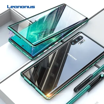 Dėl Samsung Note 10 Plius A7 A9 2018 A10 A20 Atveju Metalo Rėmelis Dvigubas Pusėje Grūdinto Stiklo Dangtis Galaxy S8 S9 S10 Plus Pastaba 8 9