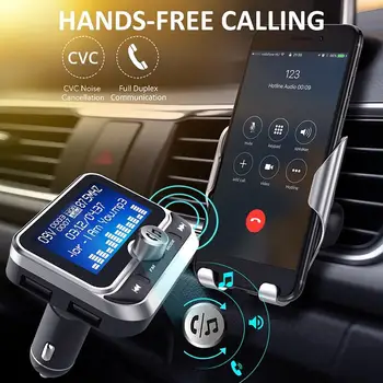 1.8 Colio LCD FM Siųstuvas Bluetooth Car MP3 Player, Handsfree Belaidžio Transmiter Radijo Adapterį USB Automobilinis Įkroviklis Nuotolinio Valdymo