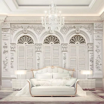 Custom Sienų Tapetai, 3D Paprastas Baltas Europos Stiliaus Paramos Foto tapetų Kambarį Miegamajame Prabangus Dekoras Papel De Parede